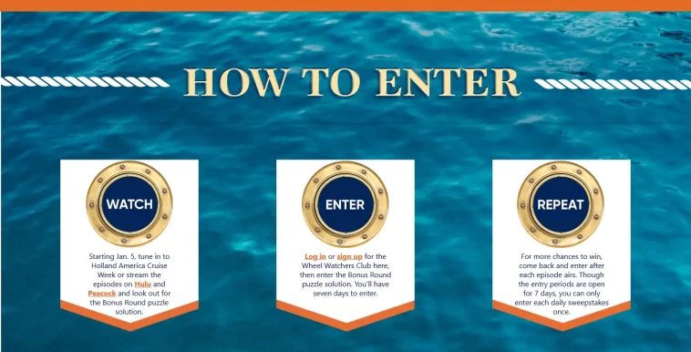 Wheel Of Fortune Holland America Cruise Week Giveaway 2025