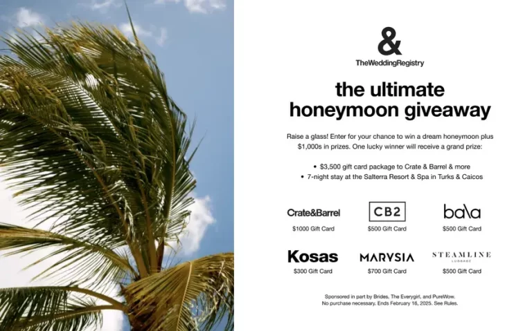 Crate & Barrel Dream Honeymoon Getaway Sweepstakes