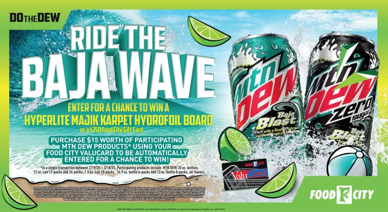 Mtn Dew Baja Blast Ride The Wave Sweepstakes