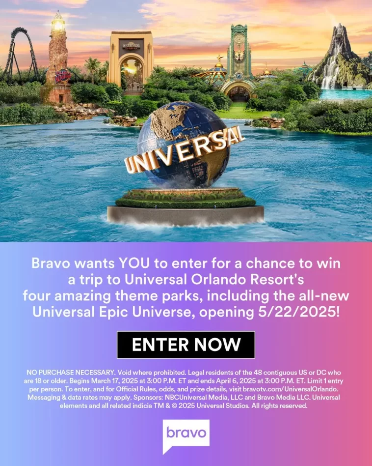 Bravo Universal Epic Universe Sweepstakes