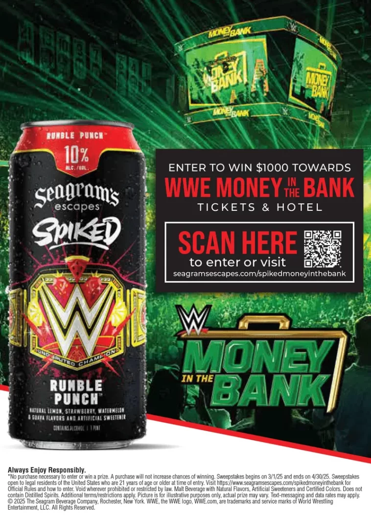 Seagram's Escapes Spiked WWE Money In The Bank Sweepstakes
