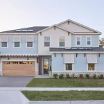 Exterior front view of the HGTV Smart Home 2026 in Apopka, Florida, featuring a modern resort-style design by Hartizen Homes.