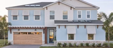 Exterior front view of the HGTV Smart Home 2026 in Apopka, Florida, featuring a modern resort-style design by Hartizen Homes.