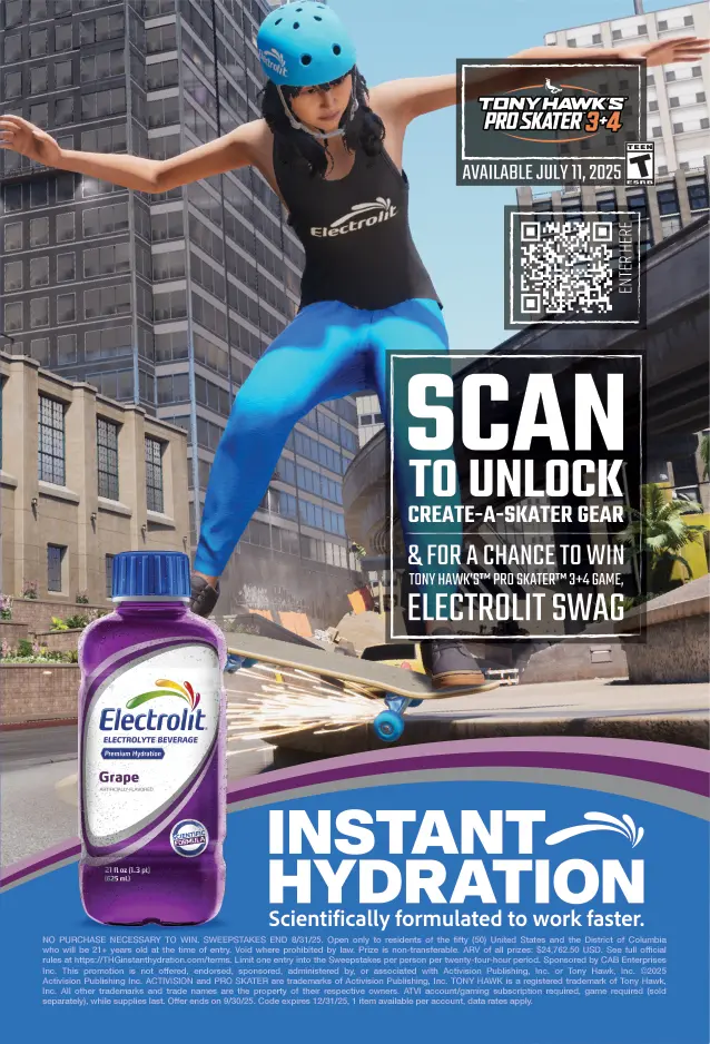 Electrolit Tony Hawk's Pro Skater 3+4 Sweepstakes