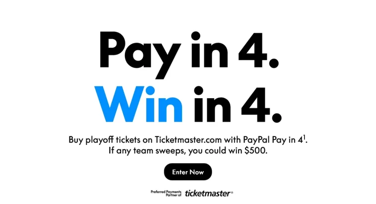 PayPal Pay in 4 Win in 4 Sweepstakes