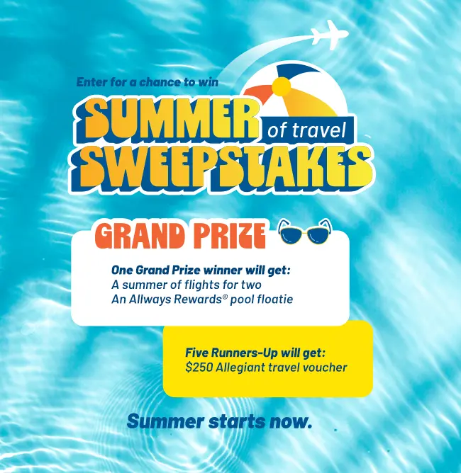 Allegiant Air Summer Of Travel Sweepstakes