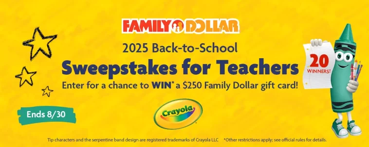 Crayola Back To School Sweepstakes for Teachers