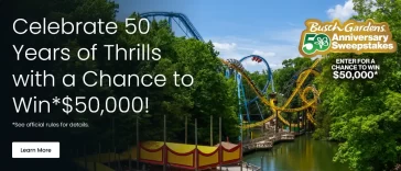 Busch Gardens Williamsburg 50th Anniversary Sweepstakes