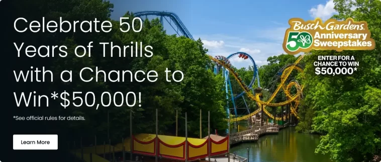 Busch Gardens Williamsburg 50th Anniversary Sweepstakes